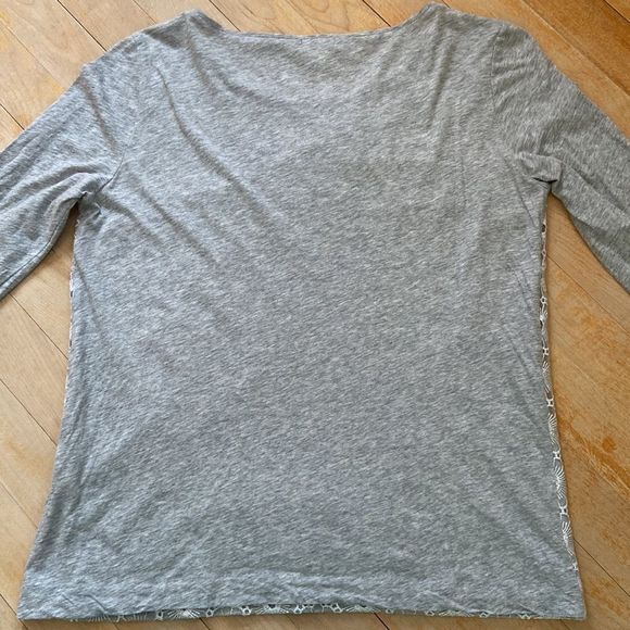 J. CREW Floral Metallic Lace Overlay T-Shirt - Picture 6 of 9